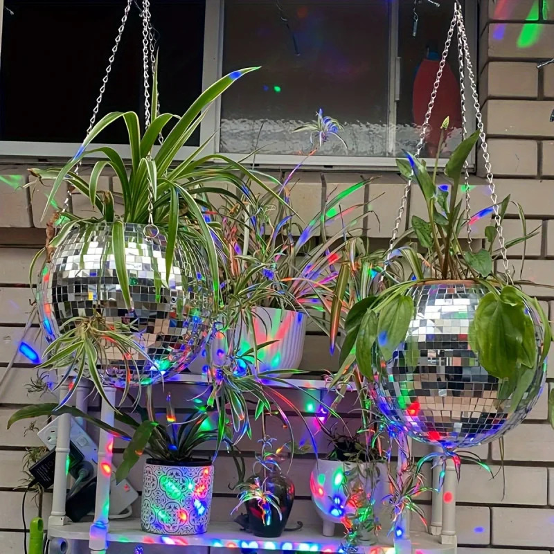 Self-Watering Planter - زارع كرات ديسكو مرآة معلقة مستوحاة